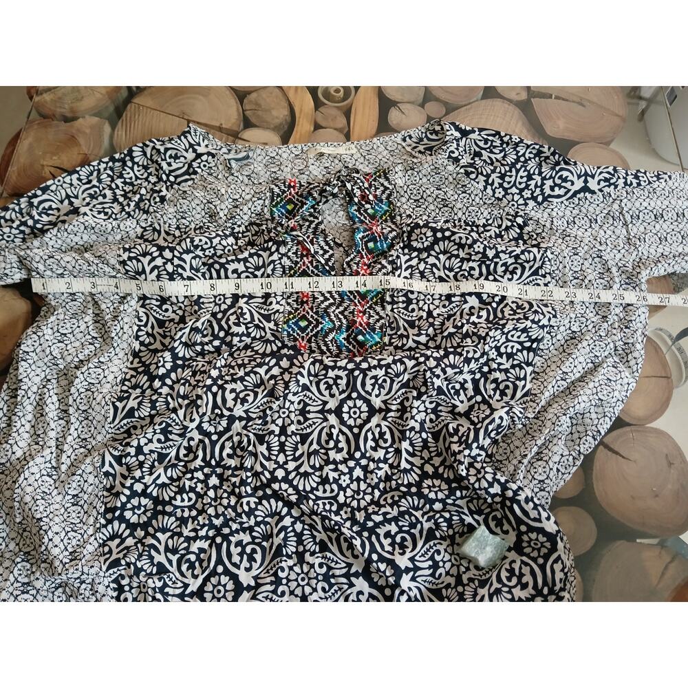 Kyla Seo Patchwork Style Scroll Pattern Tunic Pop… - image 7